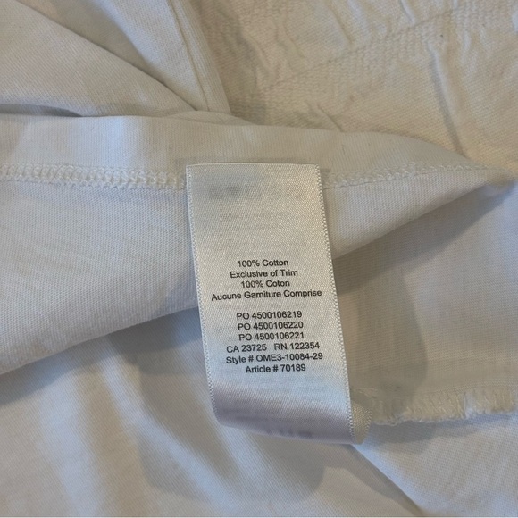 Women’s TNA White Tee with Red and Navy Grosgrain Tape Accent, Size S - Picture 6 of 10